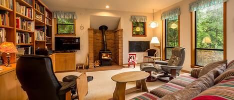 Family Room with view of Fletcher Bay