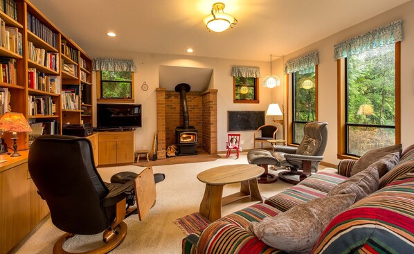 Family Room with view of Fletcher Bay