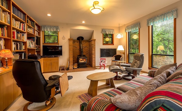 Family Room with view of Fletcher Bay