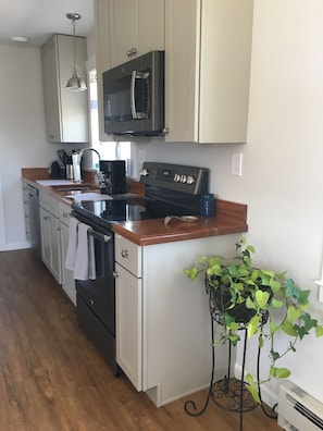 Kitchen with custom wood countertops 