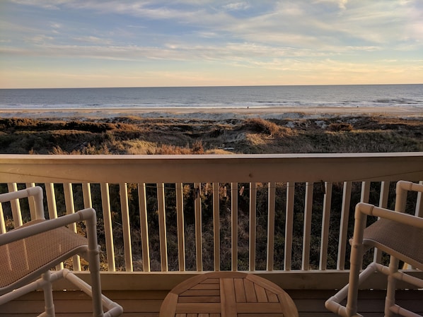 Begin and end your day with this beautiful Ocean Front View from the balcony!