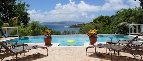 Pool Deck View of St. Thomas and Great Cruz Bay