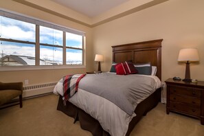 Master Bedroom with King Bed, Attached Bath, TV and Walk-In Closet