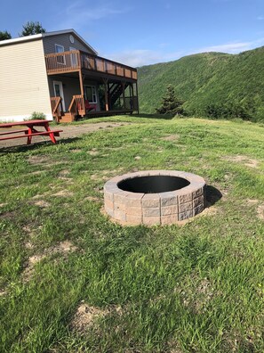 Fireplace outside Lodge