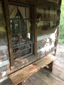 Ten Acre Treehouse, “Fort Henry Log Cabin”.  Sleeps 2-4