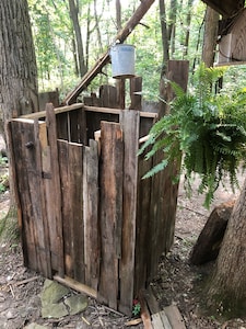 Ten Acre Treehouse, “Fort Henry Log Cabin”.  Sleeps 2-4