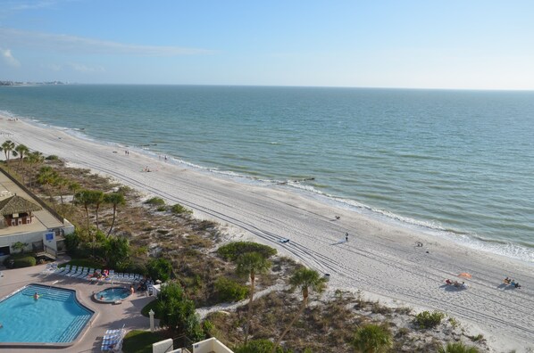 View of community pool from condo deck.