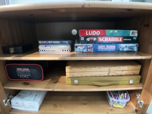 The Games cupboard in the conservatory 