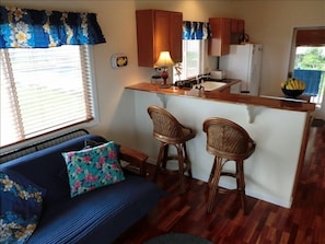 Living Room, Bar Dining and Full Kitchen
