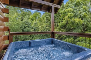 Relax in the hot tub after a long drive