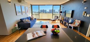 Open plan living room and dining