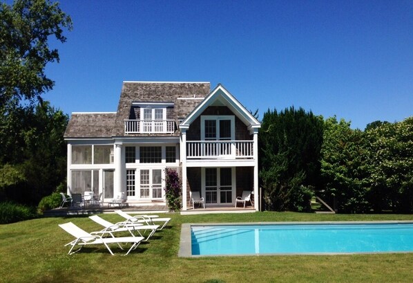 Heated pool  and rear of house