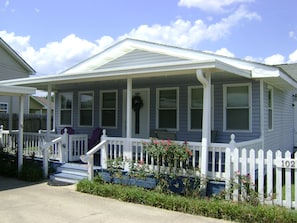 Front porch of the Little Blue Cottage