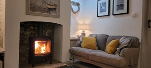 Living room with log burner
