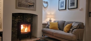 Living room with log burner
