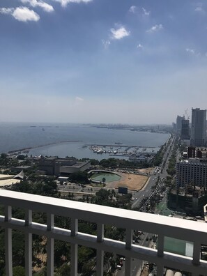 View from the patio.  US embassy, Yacht club & the cultural center can be seen.