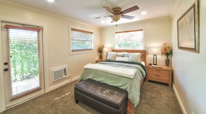Queen Bedroom with luxurious Linens and Duvet Cover