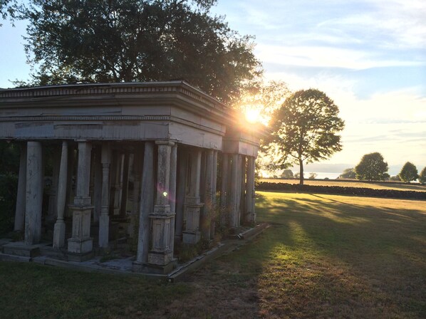 Greek Ruin on Property, built for a play at Brown University three decades ago