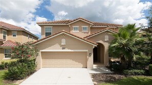 Front of this beautiful detached pool home