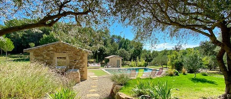 jardin piscine et poolhouse