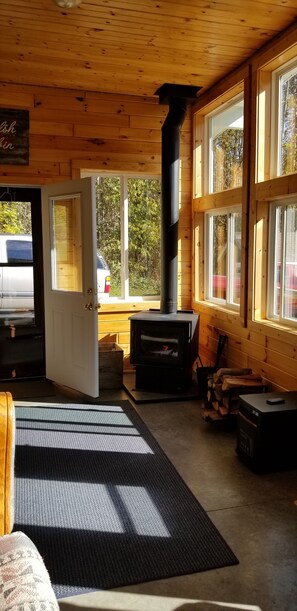 3 season porch with fireplace