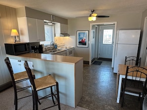 Looking into the kitchen from the living room