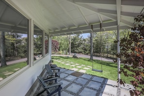 Front Porch with Seating and Swing!