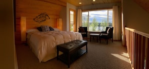 Master Bedroom (King) - bright with gorgeous lake and mountain views