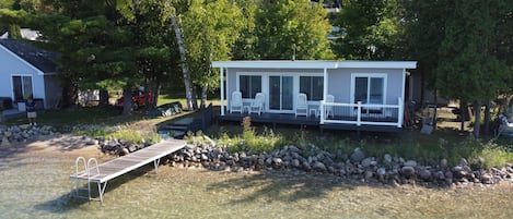 Cottage front with short dock