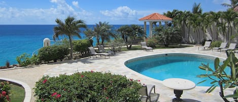 Pool and ocean view from balcony