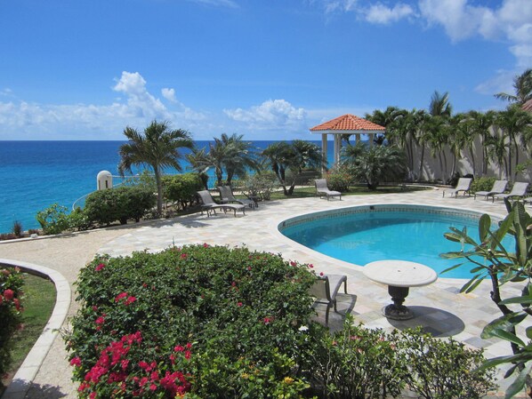 Pool and ocean view from balcony
