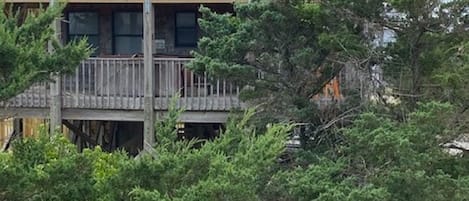 Oceanside view of house.