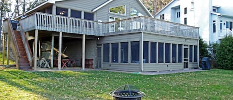 VIEW OF CABIN FROM THE LAKE FRONT