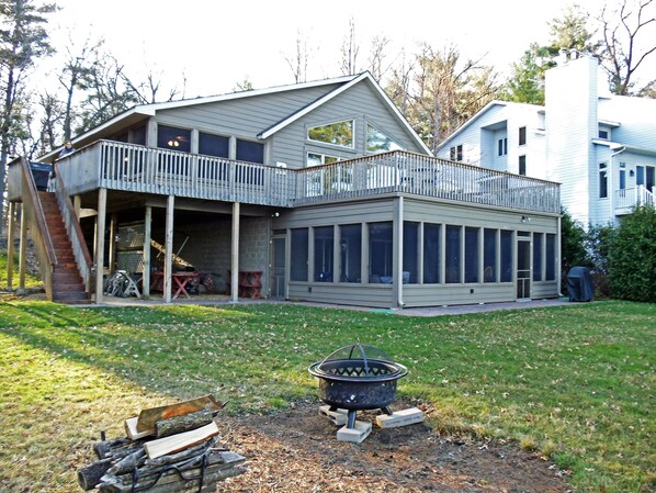 VIEW OF CABIN FROM THE LAKE FRONT