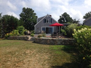 looking back to the house