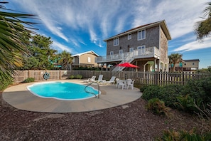 Private fenced-in swimming pool