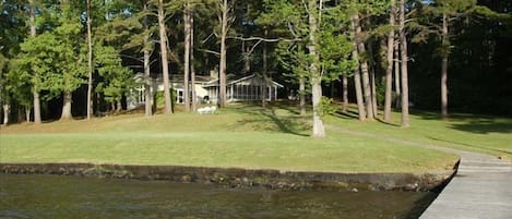 Cabin viewed from the boathouse