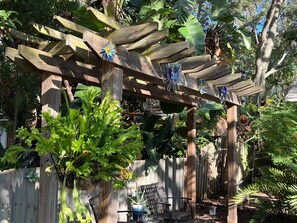Local SHAMC artwork on the pergola