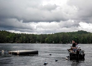Catching bass in our cove.
