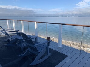 Morning coffee from the third floor deck overlooking Plymouth bay!