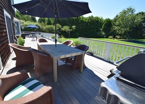 Full Back Deck with Outdoor Dining and Separate Seating Areas