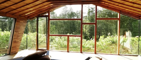 Pond view from the newly renovated 1930's Marsh artist studio building. 