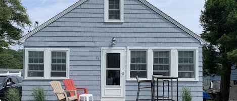 Front porch with ocean views.  Great for your morning coffee.