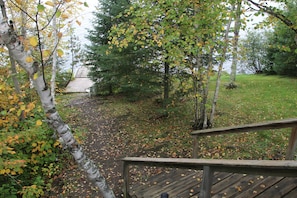 Stairs to Moose Lake and the private dock.