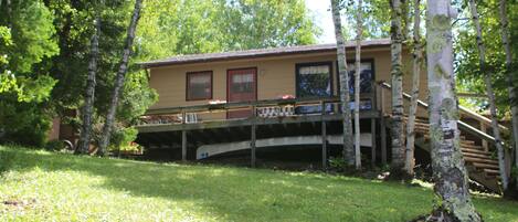 The Thye Cabin as viewed from the Moose Lake shoreline