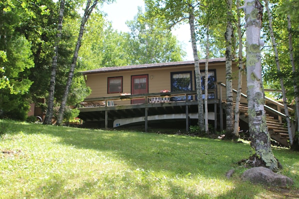 The Thye Cabin as viewed from the Moose Lake shoreline