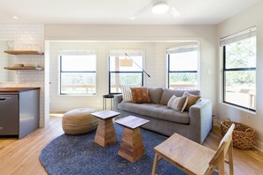 LIVING ROOM: Pull out  queen sofa bed
