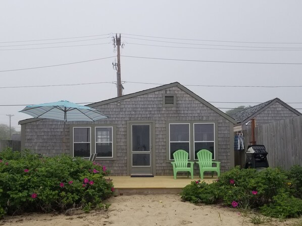 Sweet Puddin, with your own deck overlooking the beach and harbor.