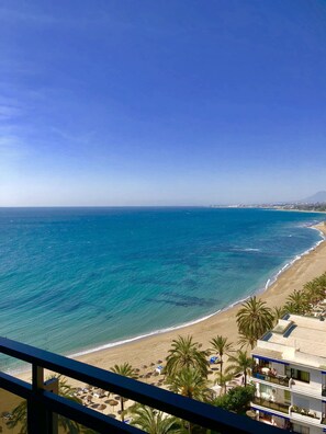 Amazing view towards the beach,  Puerto Banus and the African Coastline