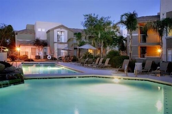 Evening view of the pool